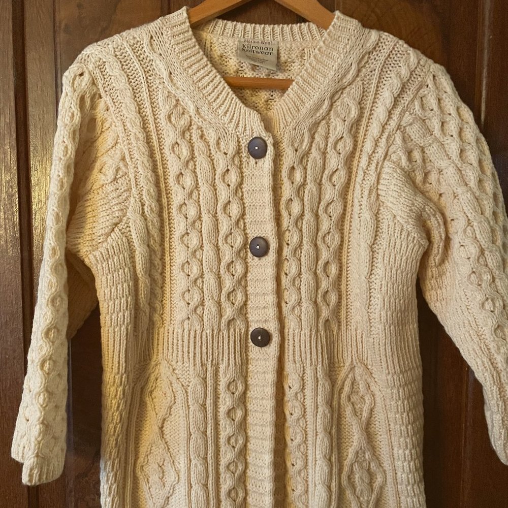 Knit Cardigan Kilronan Made in Ireland Merino Wool